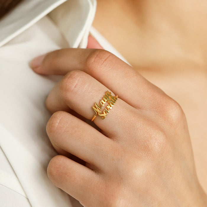Personalized Couple Name Ring - Adjustable