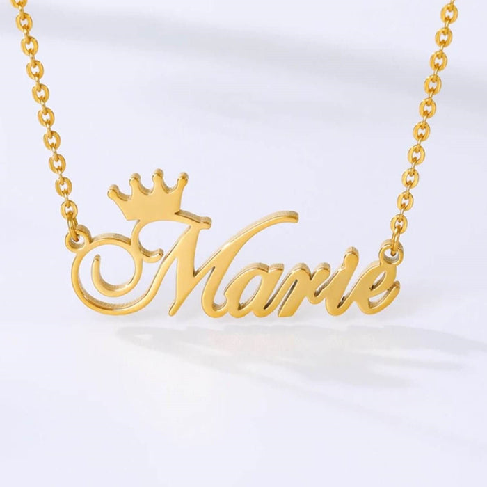 Personalized Crown Name Necklace